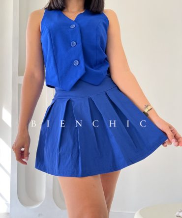 Falda Plisada Azul